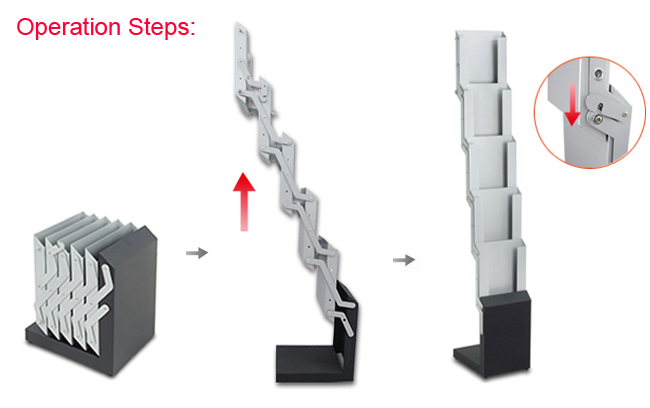 Folding Brochure Stand with Five Pockets