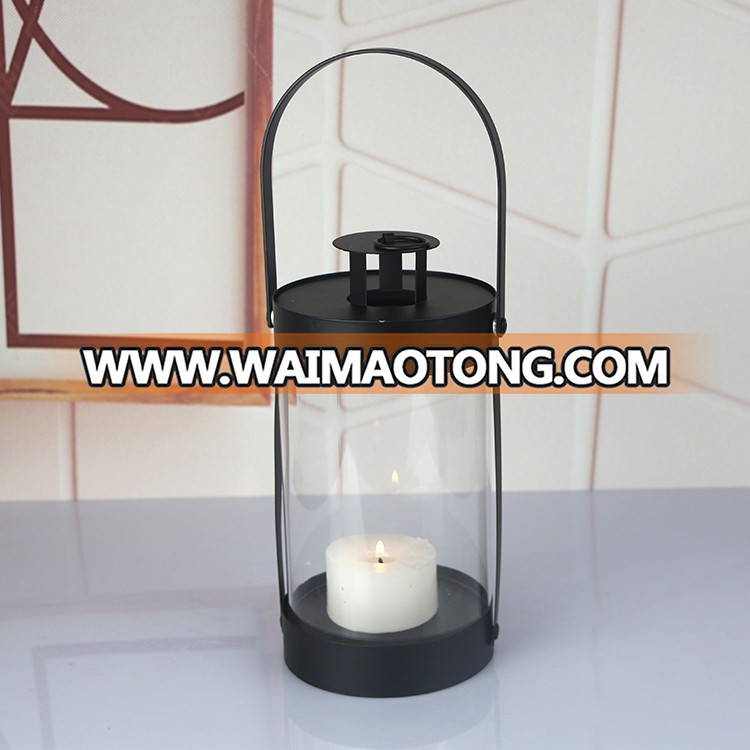 Modern holiday indoor garden decoration glass bottle lantern candle