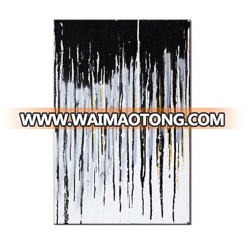 Abstract Lines Oil Painting Handmade Painting Black and White 3d line Modern poster Wall Art for living room Decoration