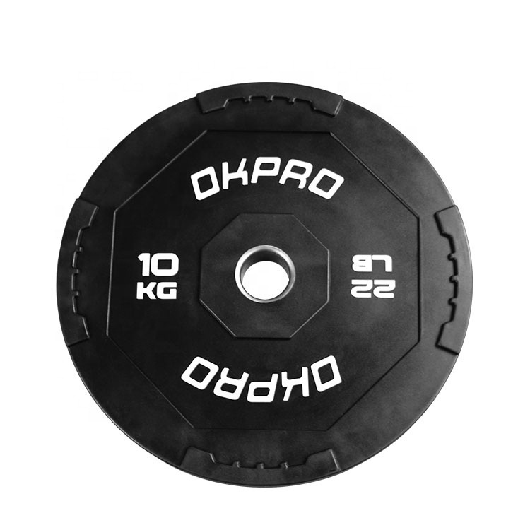 OKPRO Bumper Weight Plate Gym Fitness Black Rubber Bumper Plate