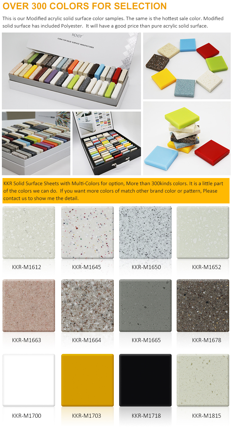 Custom Sizes and Colors Acrylic Solid Surface Sheet with 3680 * 760mm 12mm