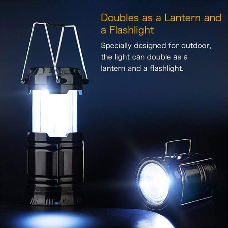 Portable Outdoor LED Flame Lantern 3-in-1 Camping Lantern for Hiking Collapsible AA Dry Battery LED camping light