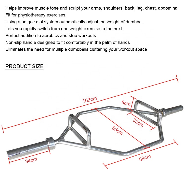 Weight Lifting Shrug Bar Gym Fitness Weightlifting Hex Bar Trap Bar