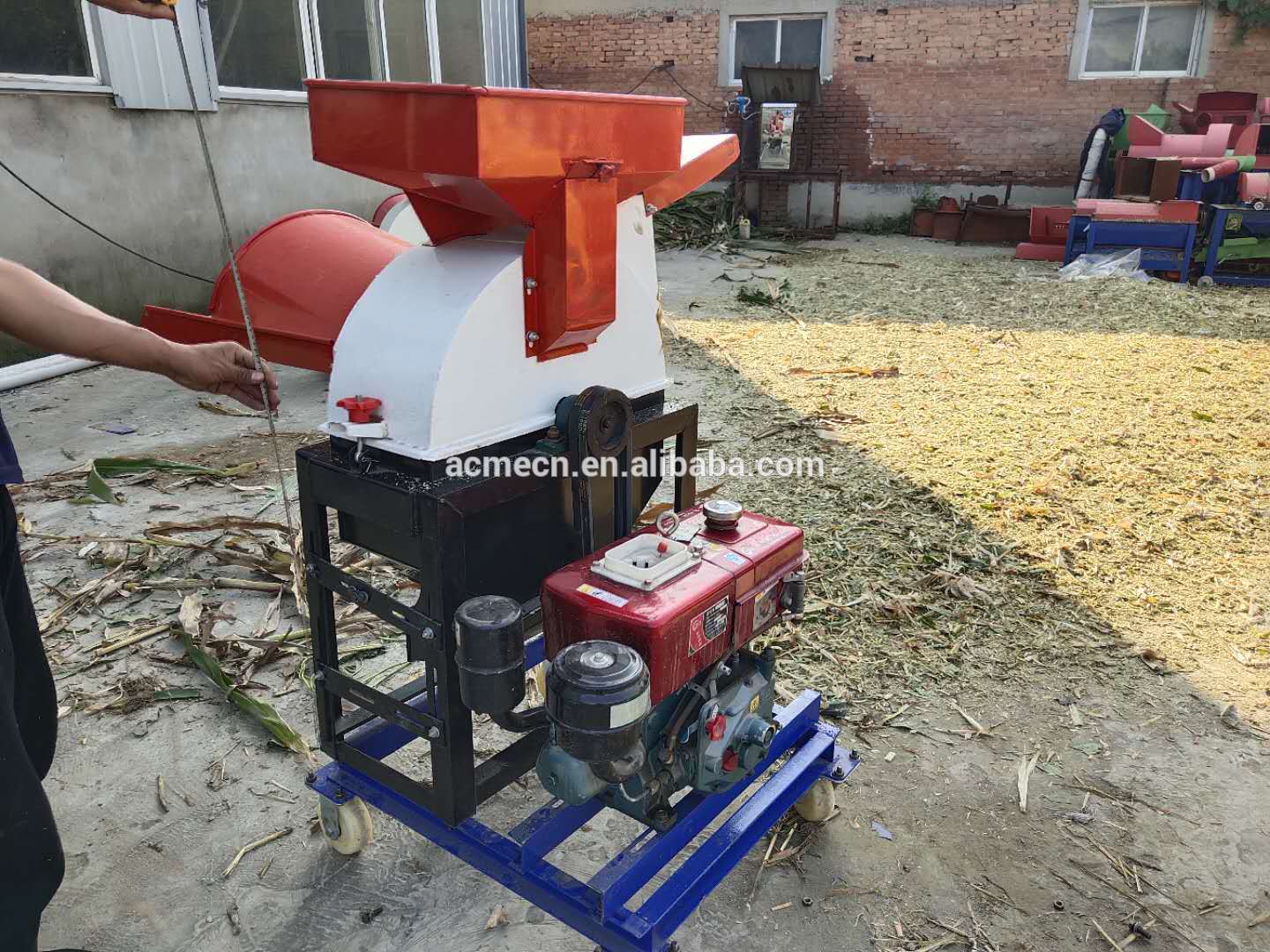 Grass Chopper Machine Diesel Engine Chaff Cutter For Sale