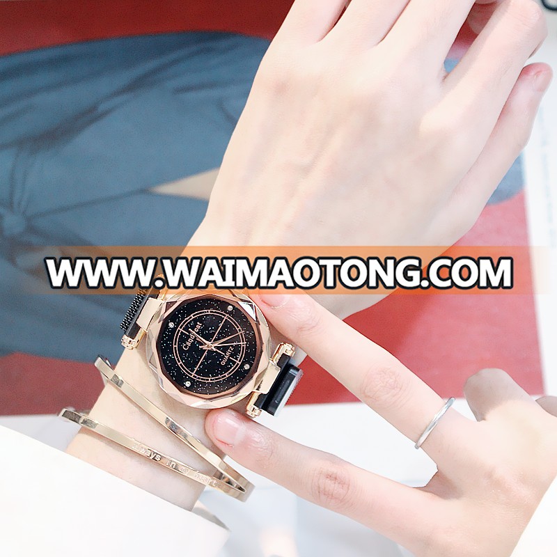 Tik Tok Magnet Stone Starry Sky Women Watches Student Fashion & Casual Elegant Quartz Watch Ladies Watch