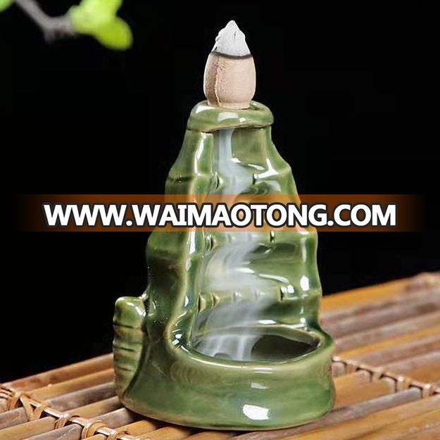 Ywbeyond Ceramic Crafts Gifts ceramic censer smoke backflow cone arabic incense burner holder Wholesale