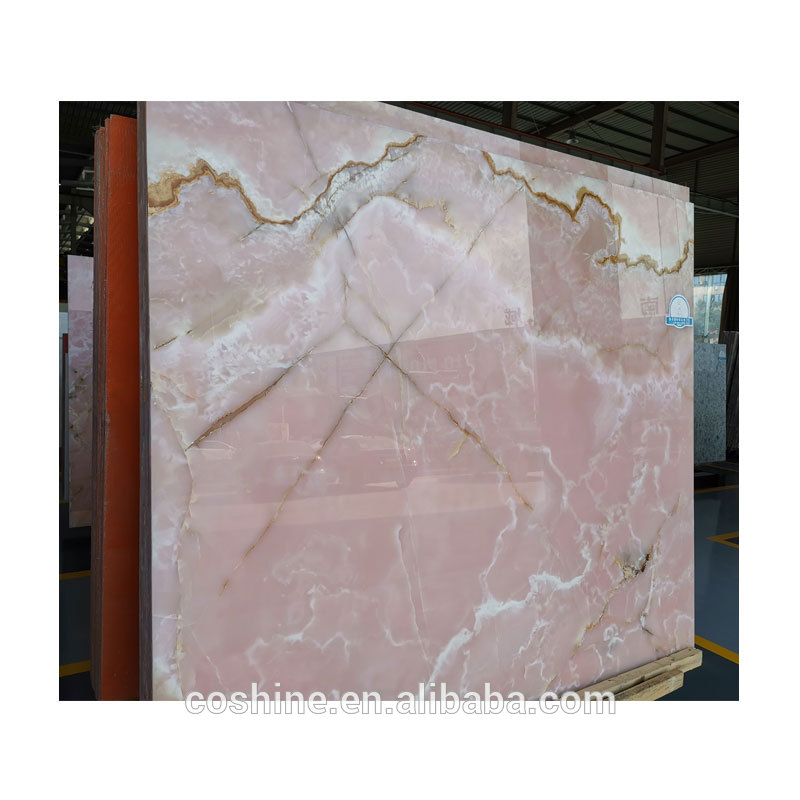 Vanity Top Option Pink Onyx Marble Stone Slabs