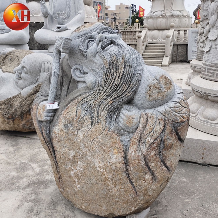 Hand Carved Natural Stone The God Of Longevity Sculpture