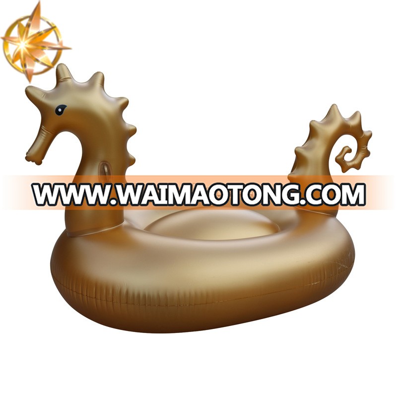 Summer water party Pool Floating Golden Seahorse swimming toys