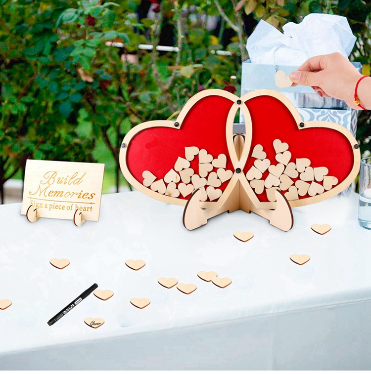 Romantic Wedding Guest Book love wooden guest book wedding guest book for the guests