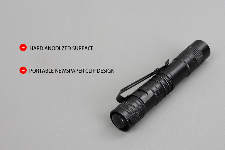 Zoom with Pen Clip Pen Light Mini LED Flashlight Aluminum Alloy Mini Torch