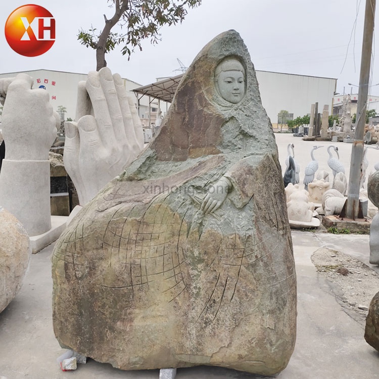 Natural Stone Sculpture Abstract Female Bluestone Carving For Garden Landscape Decoration