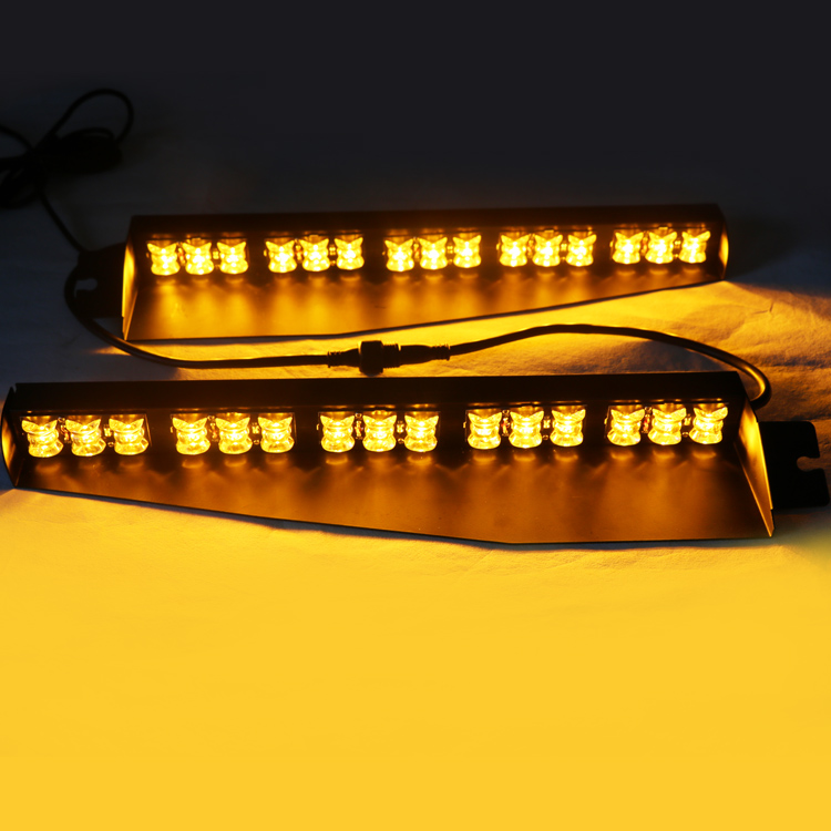 KM702 visor warning lightbar with white and amber colors