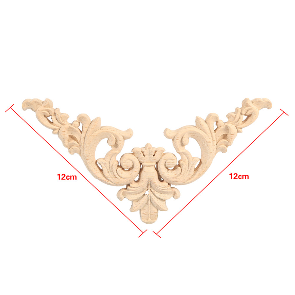 2019  Rubber Wood Carved Corner Onlay Applique Furniture Flower Shape Unpainted Decoration Furniture Accessories(EFS-FB-009)