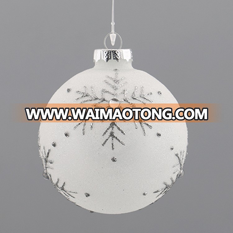 Hand painted 10cm Glass Christmas Ball Ornaments