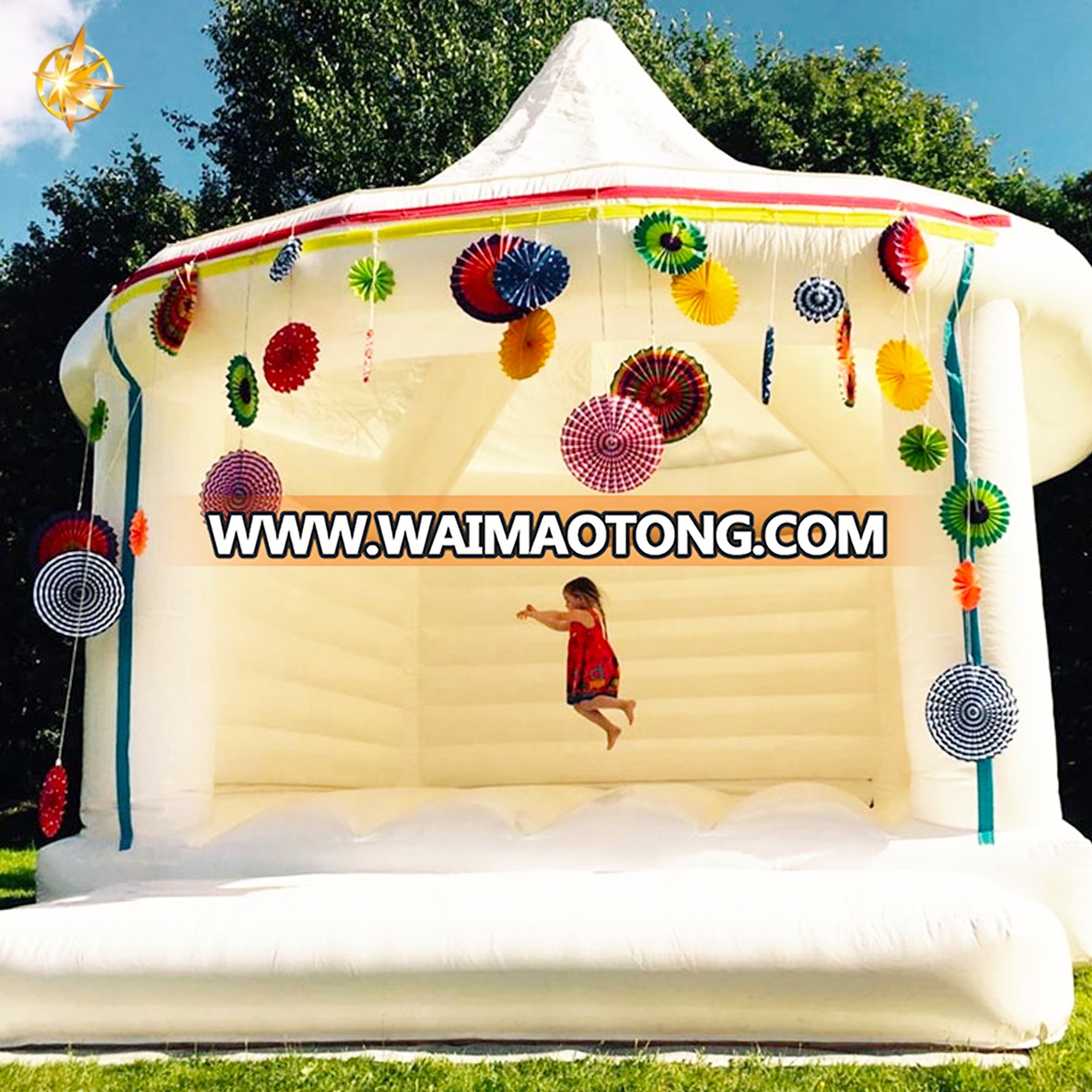 Fashion wedding white holy bouncy inflatable castle trampoline