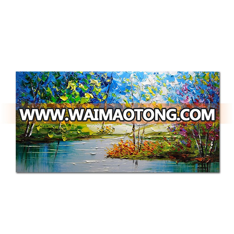 Wholesale High Quality Abstract Trees Oil Painting On Canvas Handmade Beautiful Colors Abstract Landscape Trees Oil Paintings