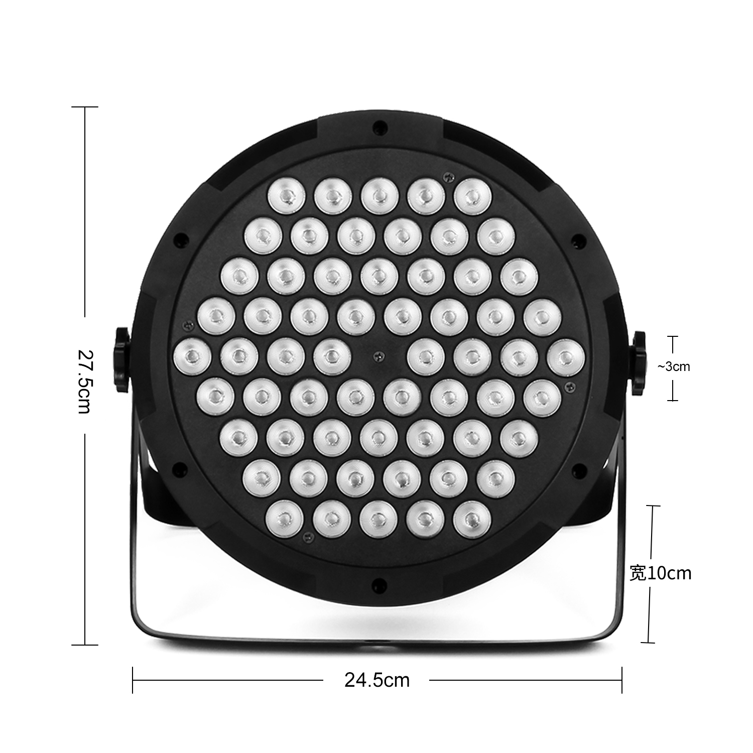 Baisun 60pcs 1.5W Plastic Led RGB 3 IN 1 Par Light