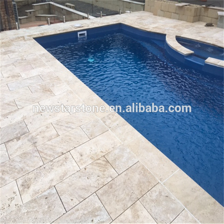 luxury swimming pool coping marble white color cut to size cheap travertine tiles