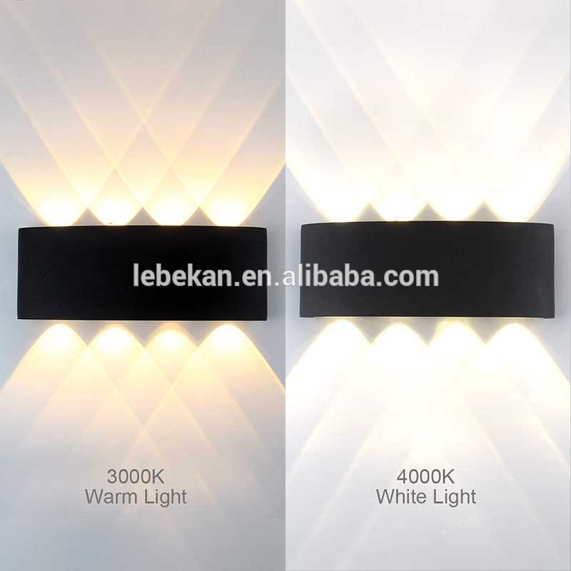 Factory price up and down 6w white black led wall light with CE ROhs