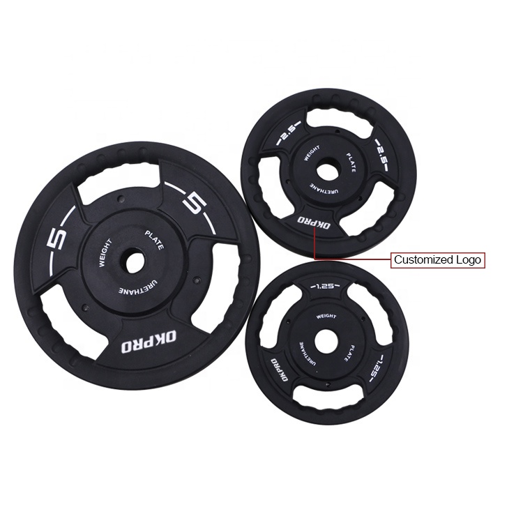 OKPRO Gym Equipment Weight Lifting Black TPU Barbell Weight Set/Barbell Set