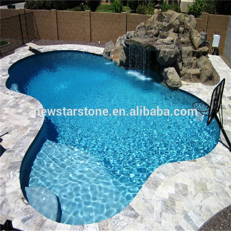 luxury swimming pool coping marble white color cut to size cheap travertine tiles