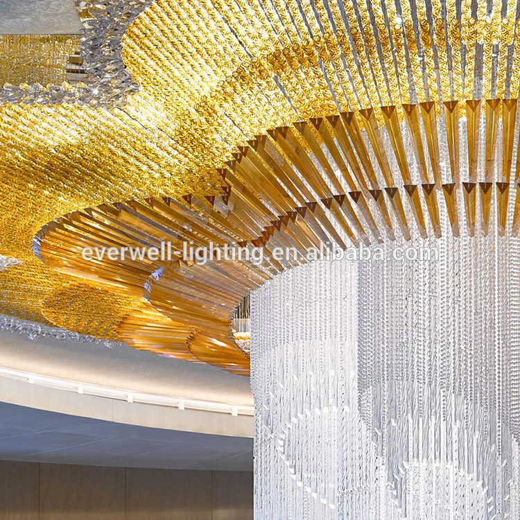 Modern hotel lobby cristal glass chandelier chandelier