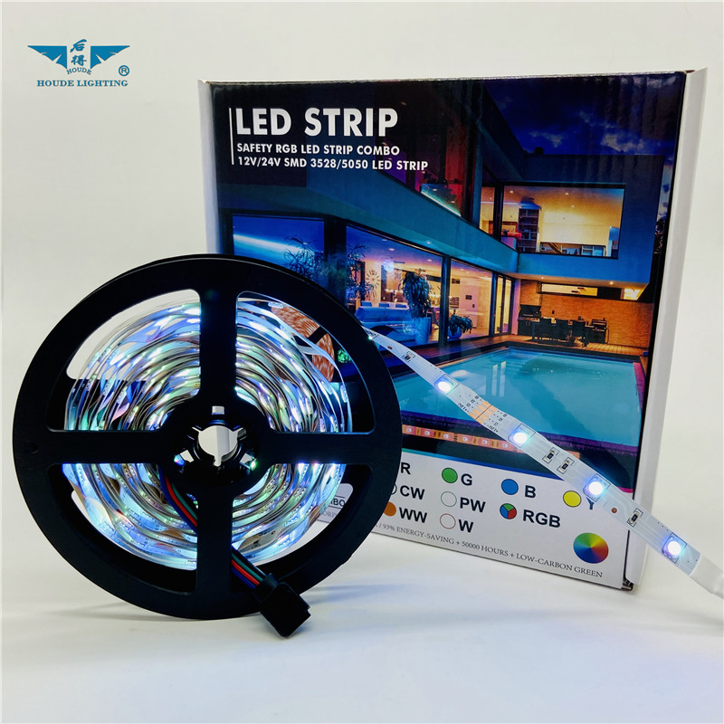 Bluetooth12V SMD 5050 5Meter IP65 150LEDs RGB LED Flexible Strip with 110V 220V Adapter