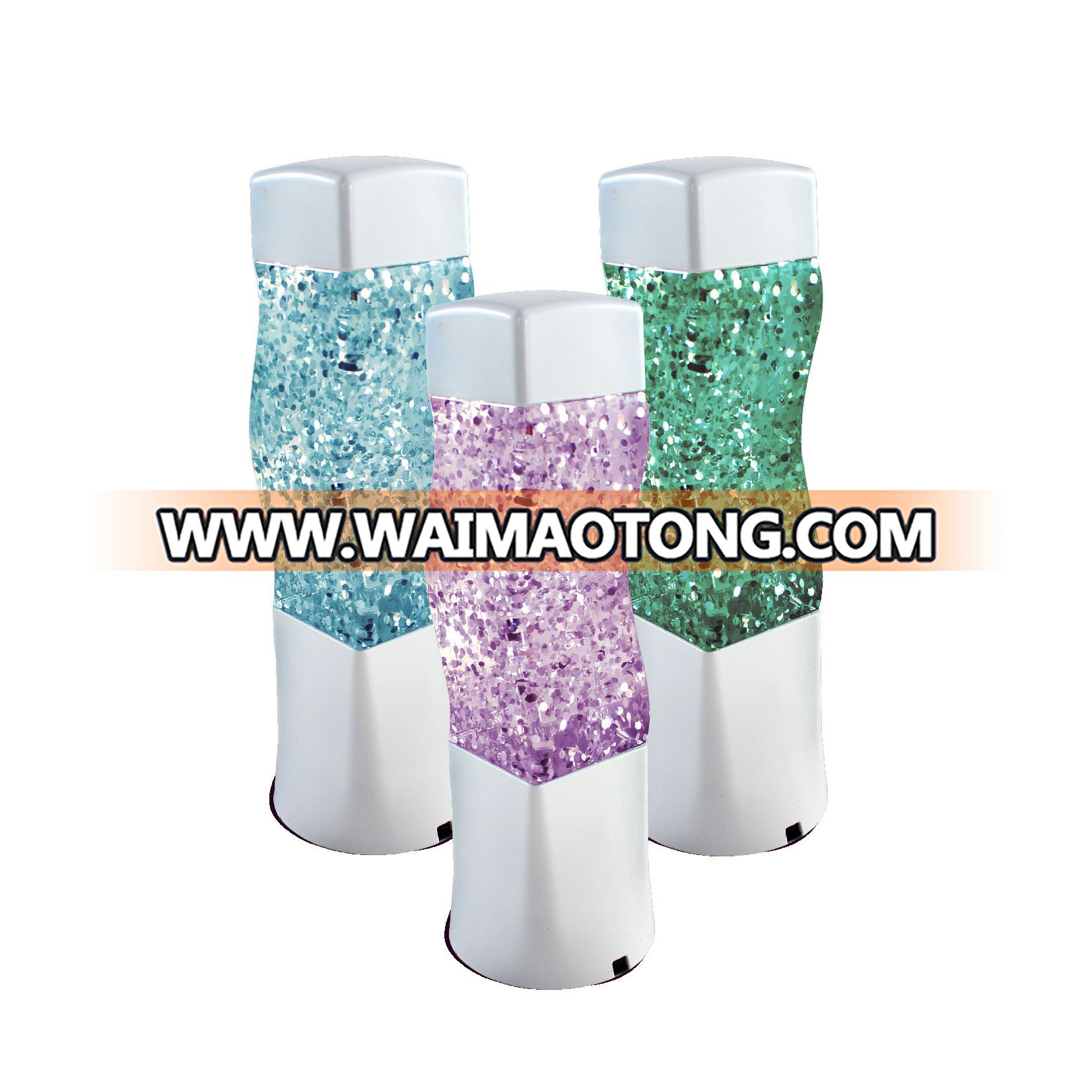 10"LED color change Groovy Glitter lamp