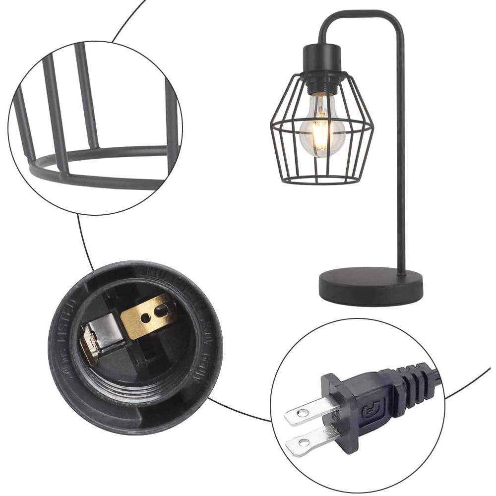 JLT-9522 Industrial Vintage Retro Rustic Metal Cage Table Lamp For Living Room Bedside