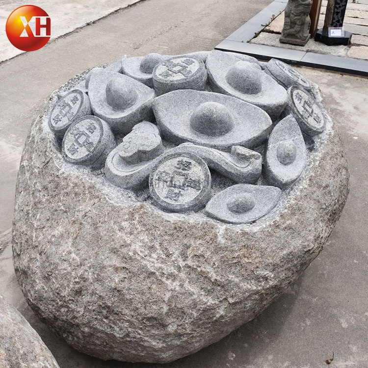 Hotsale Natural Landscape Stone Gold Ingot Carving For Garden Outdoor Decoration