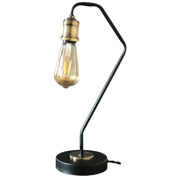 Industrial LOFT Retro rotary Desk Iron Pipe Edison Brass and Black Table Lamp NS-121179