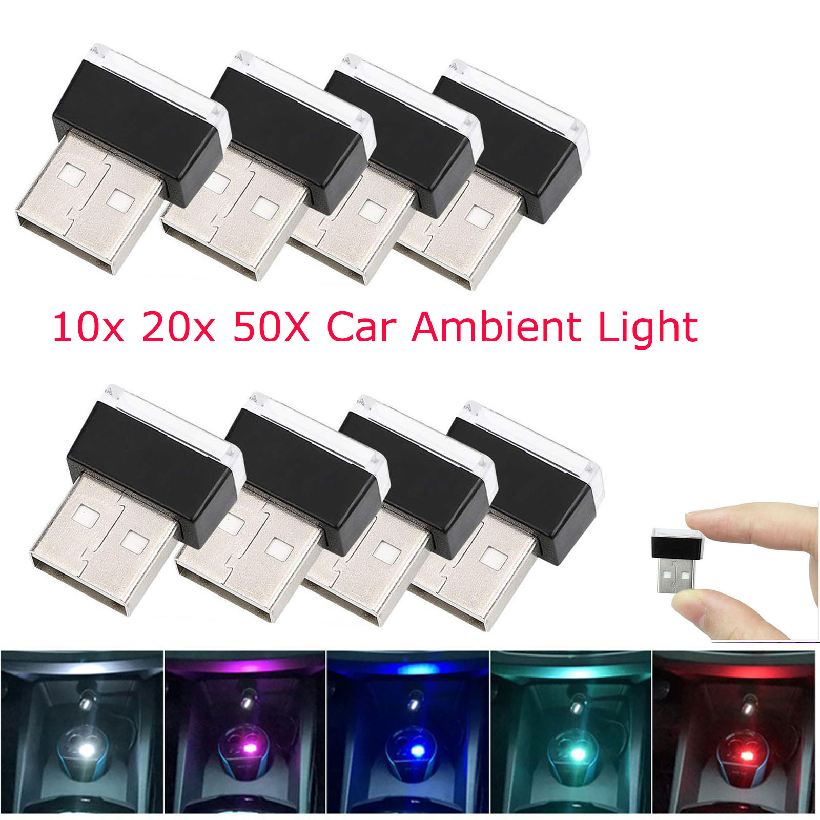 Universal Mini Flexible USB LED Car Interior Light Neon Atmosphere Tube Ambient Lamp