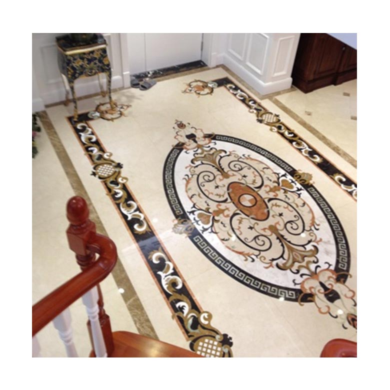 Hotel lobby flooring pattern home living room design flower marble floor medallions marble medallion tile