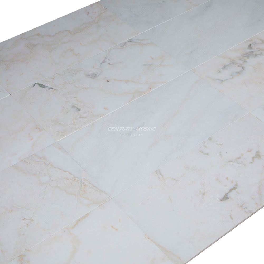 Asian Calacatta Gold White Marble Tile With Gold Veins