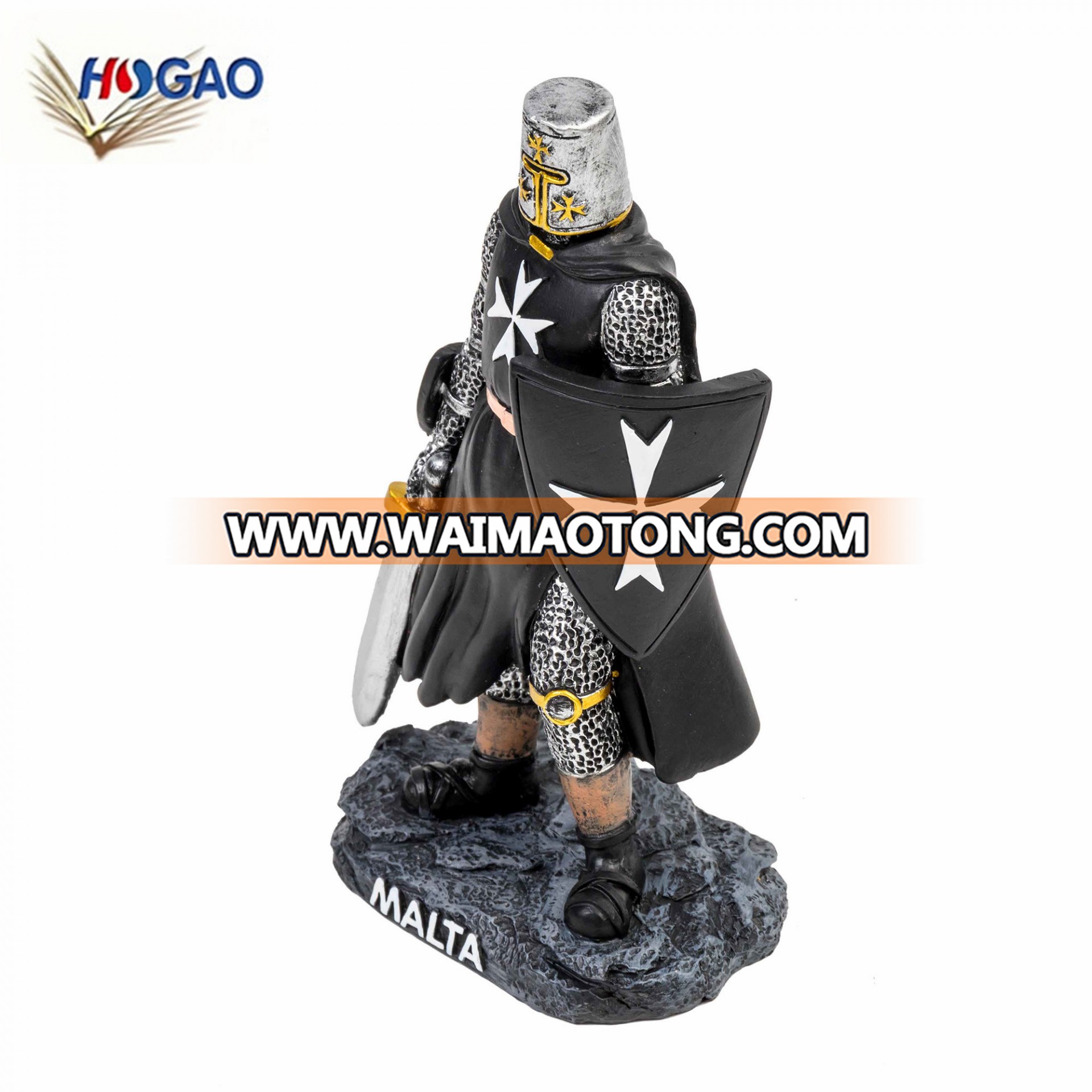 Desk decoration resin medieval templar knight figurine Bobble heads for Funny Bobbleheads