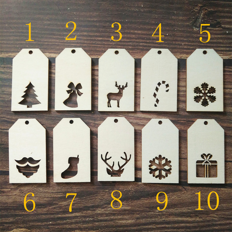 Laser Cut Wooden Christmas Theme tags