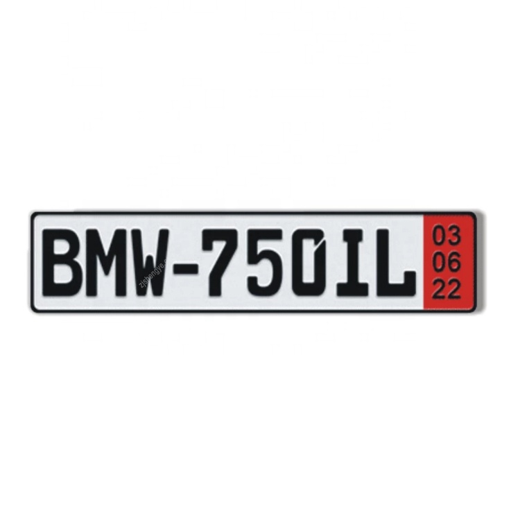 Custom 3M reflective aluminum European embossed car license plate