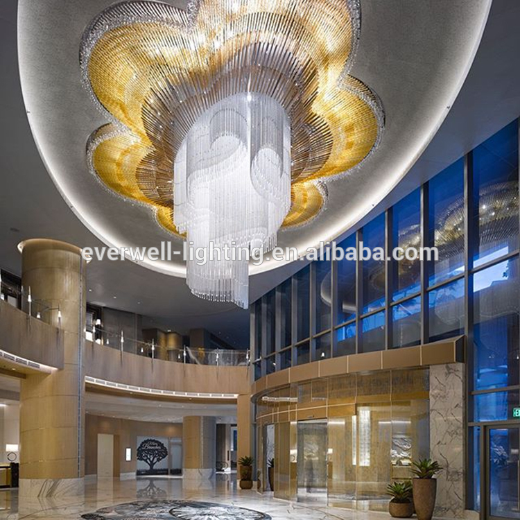 Modern hotel lobby cristal glass chandelier chandelier