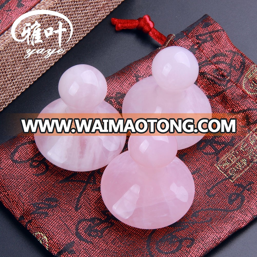 Factory Supply Massage Stone Natural Tumbled Rose Quartz Mushroom Massage Tools