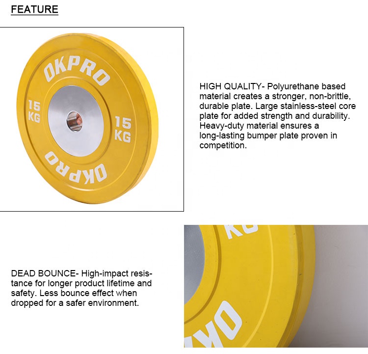 Fitness Competition Weight lifting Barbell Color Rubber Bumper Plate