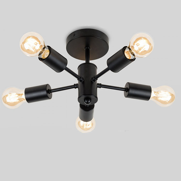 3-Light Chandelier Matt Black Modern Ceiling Light Industrial Pendant Lighting NS-125437