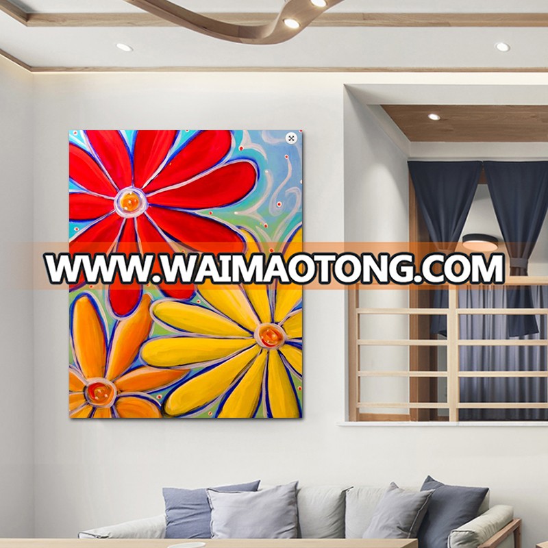 Modern Abstract Red Flower Posters and Prints Landscape Oil Painting on Canvas Cuadros Pictures on the Wall Art for Living Room