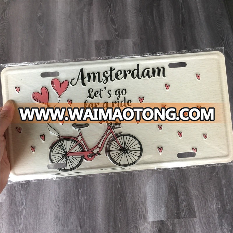 6x12'' Metal Aluminum Custom Logo Amsterdam Car License Plate