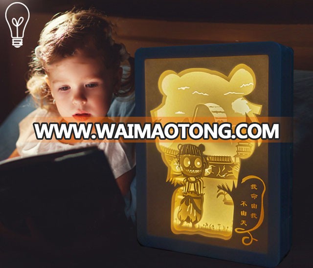 LED 3D Fancy decoration ODM /OEM shadow lamp led night light paper carving light for bedroom