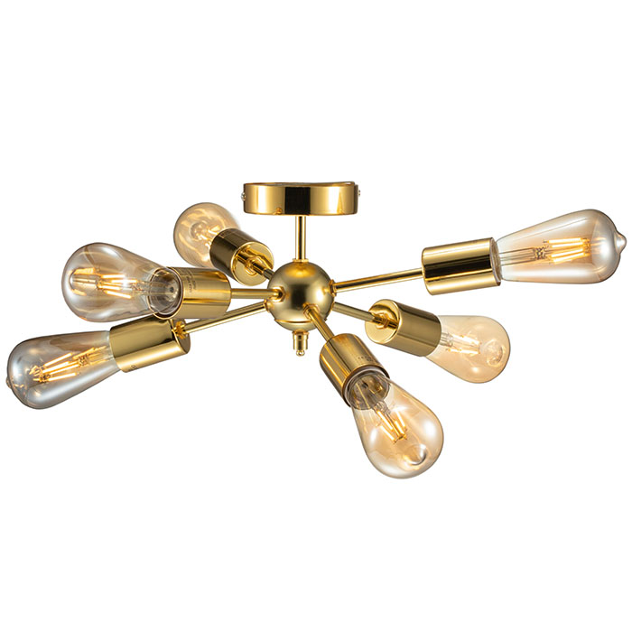 Nordic 6 head decor pendant lamp golden chrome ceiling light NS-125432G