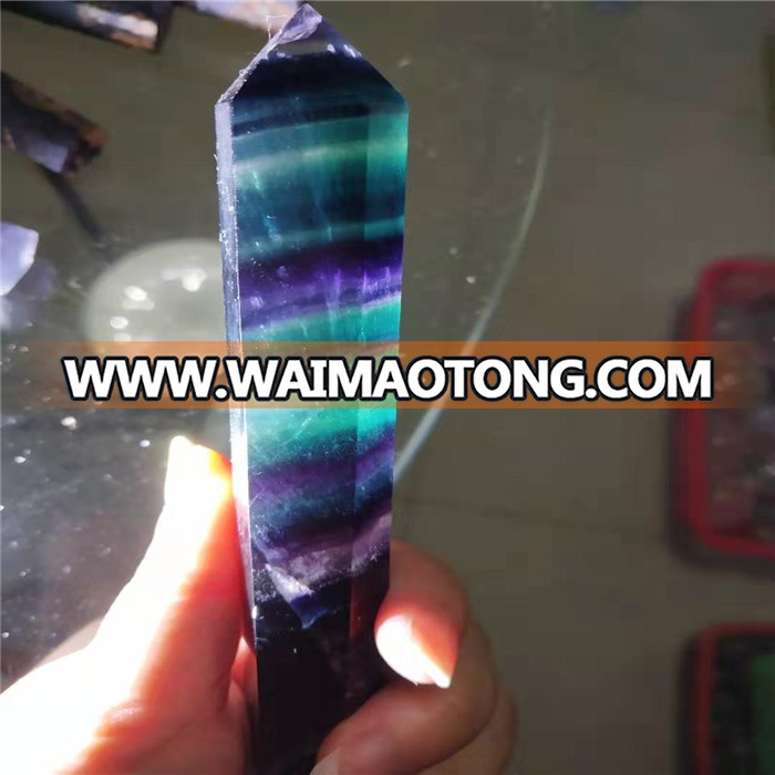 natural rainbow fluorite  wands points ,rainbow fluorite pillar for decoration or sale or gift