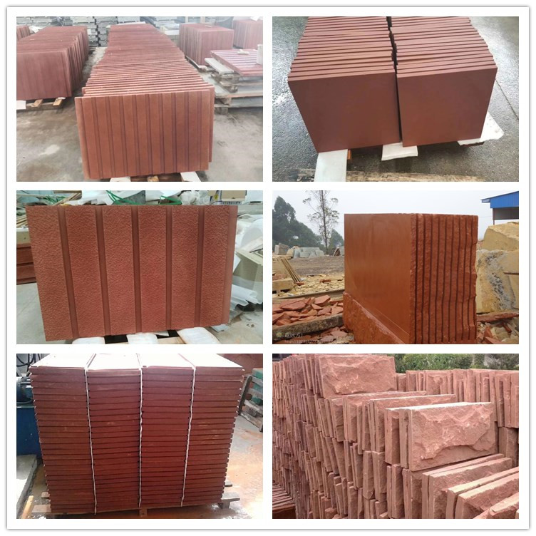 Sichuan Factory Direct Sale Honed Surface Red Sandstone block flooring tile wall tile