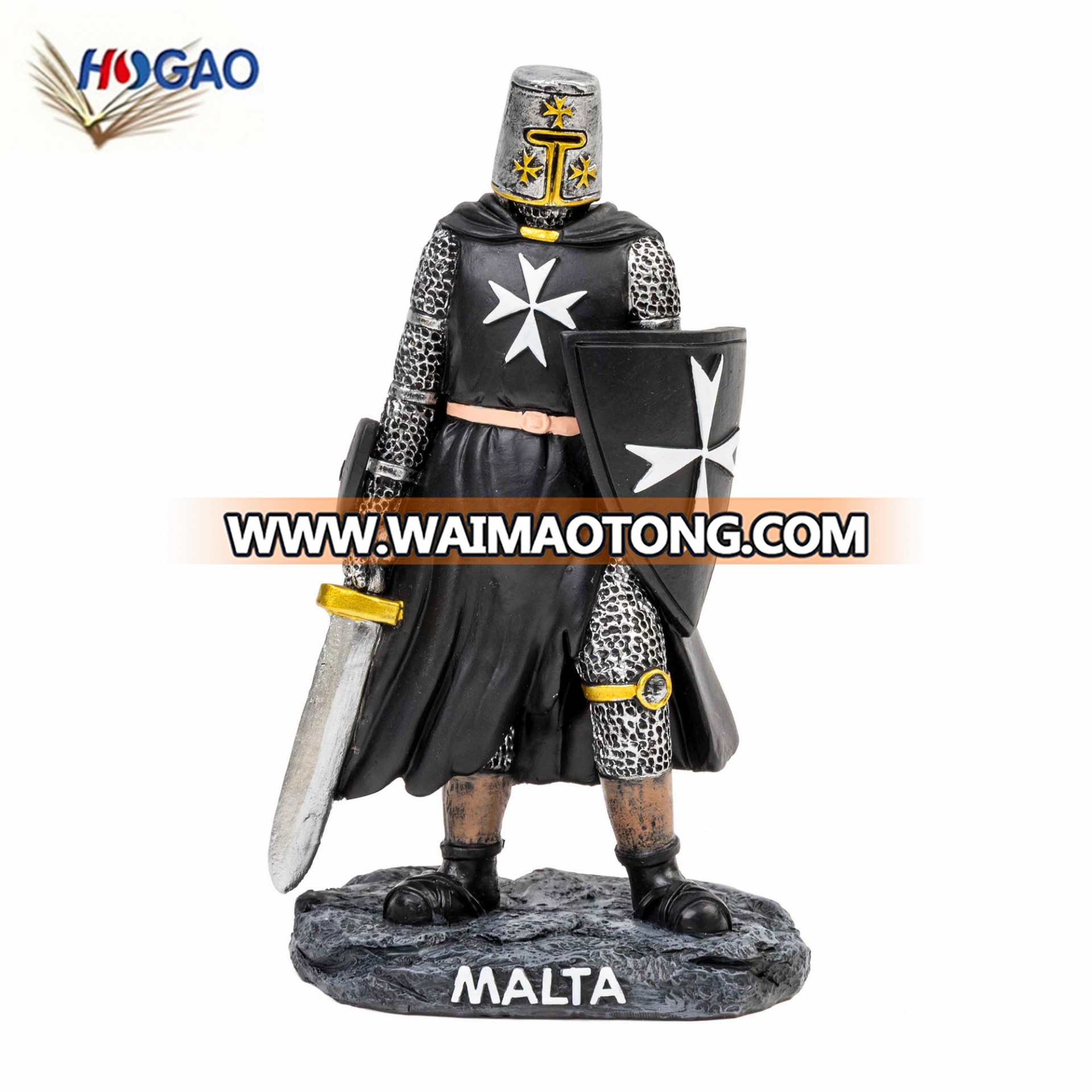 Desk decoration resin medieval templar knight figurine Bobble heads for Funny Bobbleheads