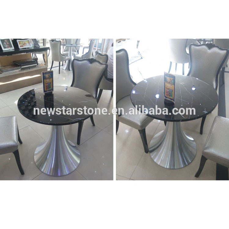 Modern small white marble coffee table top for living room with one leg solid surface table frame furniture